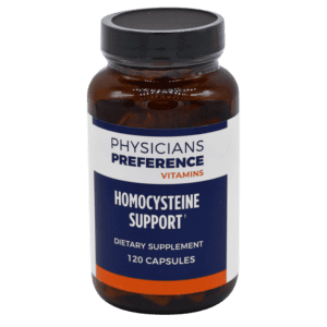 A bottle of homocysteine support supplement.
