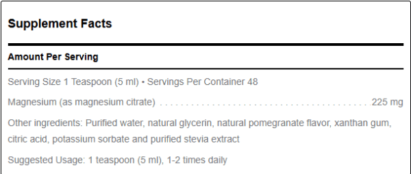 Liquid Magnesium Citrate 225 mg - 8 oz - Image 2