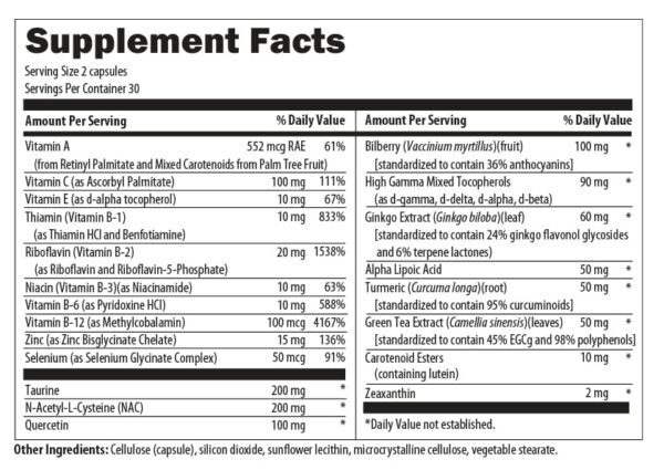 A supplement facts sheet for a person.