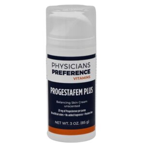 A bottle of physician 's preference progestafen plus