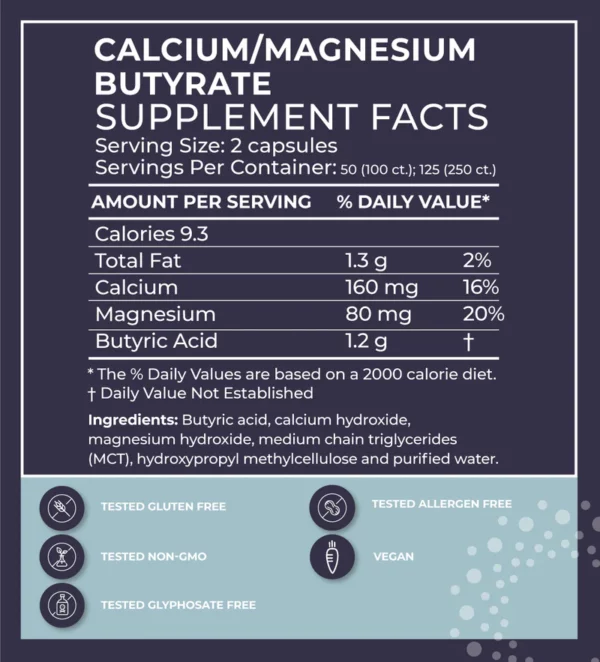 Calcium/ Magnesium Butyrate 100 softgels - Image 2